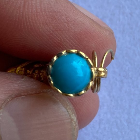 Vintage Avon Charm 4 Bracelet Old Fashioned BOOT Women's Jewelry Gold Blue Stone - Picture 4 of 5